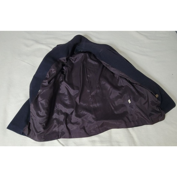 Donny Brook Coat Jacket Womens Wool Dark Blue Long Winter Size 12 Top Snow Cold - Picture 15 of 16